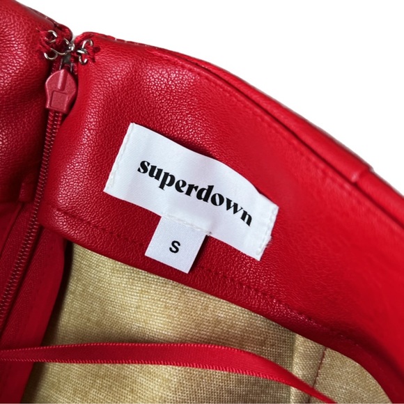 Revolve Superdown Red Pleather Mini skirt - Picture 2 of 2